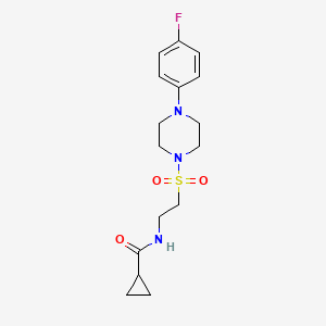 molecular formula C16H22FN3O3S B2411127 N-(2-((4-(4-fluorophenyl)piperazin-1-yl)sulfonyl)ethyl)cyclopropanecarboxamide CAS No. 897618-47-2