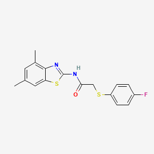 molecular formula C17H15FN2OS2 B2411138 N-(4,6-dimethylbenzo[d]thiazol-2-yl)-2-((4-fluorophenyl)thio)acetamide CAS No. 895490-56-9