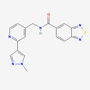 molecular formula C17H14N6OS B2411142 N-((2-(1-methyl-1H-pyrazol-4-yl)pyridin-4-yl)methyl)benzo[c][1,2,5]thiadiazole-5-carboxamide CAS No. 2034344-86-8
