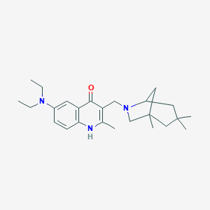 molecular formula C25H37N3O B241115 6-(Diethylamino)-2-methyl-3-[(1,3,3-trimethyl-6-azabicyclo[3.2.1]oct-6-yl)methyl]-4-quinolinol 