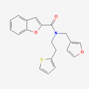 molecular formula C20H17NO3S B2411169 N-(furan-3-ylmethyl)-N-(2-(thiophen-2-yl)ethyl)benzofuran-2-carboxamide CAS No. 1421528-08-6