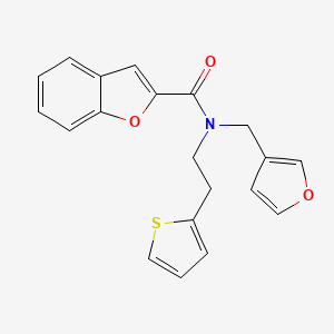 N-(furan-3-ylmethyl)-N-(2-(thiophen-2-yl)ethyl)benzofuran-2-carboxamide