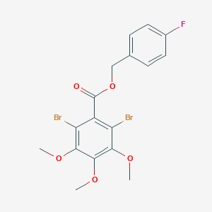 molecular formula C17H15Br2FO5 B241117 4-Fluorobenzyl 2,6-dibromo-3,4,5-trimethoxybenzoate 
