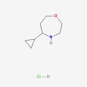 molecular formula C8H16ClNO B2411179 5-Cyclopropyl-1,4-oxazepane;hydrochloride CAS No. 2287288-21-3