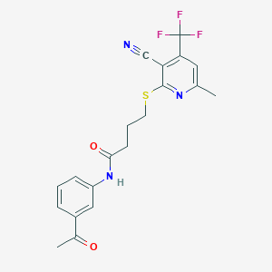 N-(3-acetylphenyl)-4-{[3-cyano-6-methyl-4-(trifluoromethyl)pyridin-2-yl]sulfanyl}butanamide