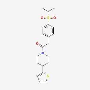 2-(4-(Isopropylsulfonyl)phenyl)-1-(4-(thiophen-2-yl)piperidin-1-yl)ethanone