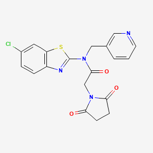 molecular formula C19H15ClN4O3S B2411189 N-(6-chlorobenzo[d]thiazol-2-yl)-2-(2,5-dioxopyrrolidin-1-yl)-N-(pyridin-3-ylmethyl)acetamide CAS No. 895023-86-6