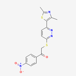2-((6-(2,4-Dimethylthiazol-5-yl)pyridazin-3-yl)thio)-1-(4-nitrophenyl)ethanone