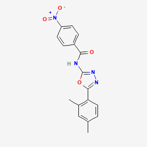 molecular formula C17H14N4O4 B2411246 N-[5-(2,4-dimethylphenyl)-1,3,4-oxadiazol-2-yl]-4-nitrobenzamide CAS No. 891143-15-0