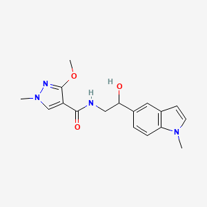molecular formula C17H20N4O3 B2411257 N-(2-hydroxy-2-(1-methyl-1H-indol-5-yl)ethyl)-3-methoxy-1-methyl-1H-pyrazole-4-carboxamide CAS No. 2034594-84-6