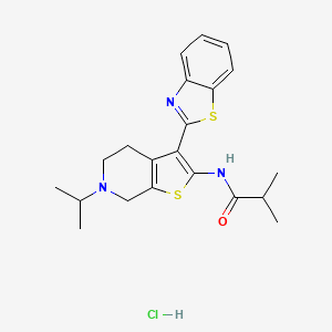 N-(3-(benzo[d]thiazol-2-yl)-6-isopropyl-4,5,6,7-tetrahydrothieno[2,3-c]pyridin-2-yl)isobutyramide hydrochloride