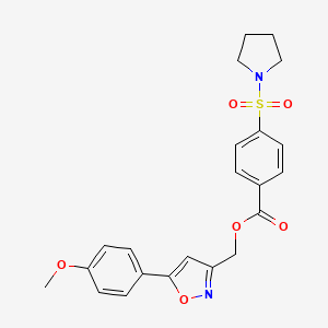 (5-(4-Methoxyphenyl)isoxazol-3-yl)methyl 4-(pyrrolidin-1-ylsulfonyl)benzoate