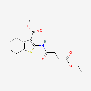 molecular formula C16H21NO5S B2411324 Methyl 2-[(4-ethoxy-4-oxobutanoyl)amino]-4,5,6,7-tetrahydro-1-benzothiophene-3-carboxylate CAS No. 327071-52-3