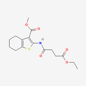 molecular formula C16H21NO5S B2411324 2-[(4-乙氧基-4-氧代丁酰)氨基]-4,5,6,7-四氢-1-苯并噻吩-3-羧酸甲酯 CAS No. 327071-52-3
