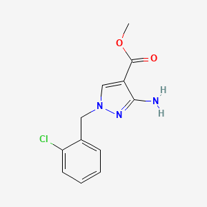molecular formula C12H12ClN3O2 B2411331 methyl 3-amino-1-(2-chlorobenzyl)-1H-pyrazole-4-carboxylate CAS No. 1856071-37-8