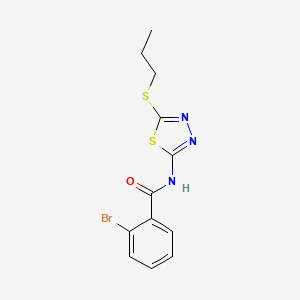 molecular formula C12H12BrN3OS2 B2411339 2-bromo-N-(5-propylsulfanyl-1,3,4-thiadiazol-2-yl)benzamide CAS No. 393566-27-3