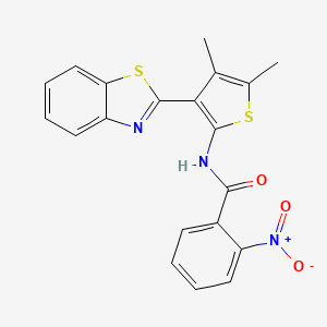 molecular formula C20H15N3O3S2 B2411368 N-[3-(1,3-benzothiazol-2-yl)-4,5-dimethylthiophen-2-yl]-2-nitrobenzamide CAS No. 886959-99-5