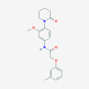 molecular formula C21H24N2O4 B2411389 N-[3-methoxy-4-(2-oxopiperidin-1-yl)phenyl]-2-(3-methylphenoxy)acetamide CAS No. 942013-93-6