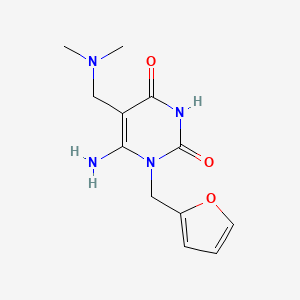 molecular formula C12H16N4O3 B2411433 6-Amino-5-((dimethylamino)methyl)-1-(furan-2-ylmethyl)pyrimidine-2,4(1H,3H)-dione CAS No. 890095-70-2
