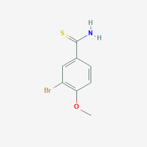 molecular formula C8H8BrNOS B2411471 3-Bromo-4-methoxybenzene-1-carbothioamide CAS No. 938144-63-9