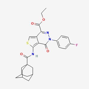 molecular formula C26H26FN3O4S B2411483 ethyl 5-(adamantane-1-amido)-3-(4-fluorophenyl)-4-oxo-3H,4H-thieno[3,4-d]pyridazine-1-carboxylate CAS No. 851948-96-4