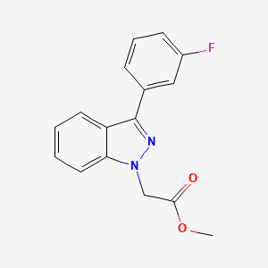 molecular formula C16H13FN2O2 B2411486 Methyl 2-(3-(3-fluorophenyl)-1H-indazol-1-yl)acetate CAS No. 1585213-85-9