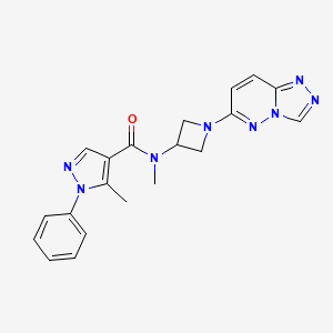 molecular formula C20H20N8O B2411555 N-(1-([1,2,4]triazolo[4,3-b]pyridazin-6-yl)azetidin-3-yl)-N,5-dimethyl-1-phenyl-1H-pyrazole-4-carboxamide CAS No. 2309796-06-1