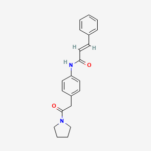 molecular formula C21H22N2O2 B2411568 N-(4-(2-oxo-2-(pyrrolidin-1-yl)ethyl)phenyl)cinnamamide CAS No. 1207061-82-2