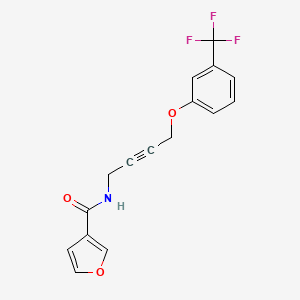 molecular formula C16H12F3NO3 B2411588 N-(4-(3-(trifluoromethyl)phenoxy)but-2-yn-1-yl)furan-3-carboxamide CAS No. 1421481-47-1