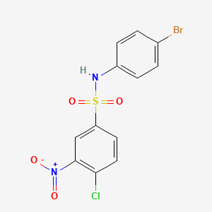 molecular formula C12H8BrClN2O4S B2411607 N-(4-bromophenyl)-4-chloro-3-nitrobenzene-1-sulfonamide CAS No. 379254-73-6