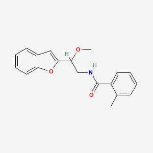 molecular formula C19H19NO3 B2411609 N-[2-(1-benzofuran-2-yl)-2-methoxyethyl]-2-methylbenzamide CAS No. 2034555-68-3