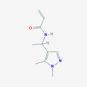 molecular formula C10H15N3O B2411623 N-[1-(1,5-dimethylpyrazol-4-yl)ethyl]prop-2-enamide CAS No. 1155026-19-9