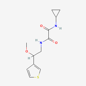 molecular formula C12H16N2O3S B2411630 N1-cyclopropyl-N2-(2-methoxy-2-(thiophen-3-yl)ethyl)oxalamide CAS No. 1448066-15-6
