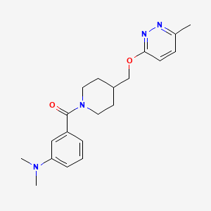 molecular formula C20H26N4O2 B2411633 N,N-dimethyl-3-(4-{[(6-methylpyridazin-3-yl)oxy]methyl}piperidine-1-carbonyl)aniline CAS No. 2415554-38-8