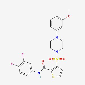 molecular formula C22H21F2N3O4S2 B2411637 N-(3,4-difluorophenyl)-3-{[4-(3-methoxyphenyl)piperazin-1-yl]sulfonyl}thiophene-2-carboxamide CAS No. 1251617-30-7