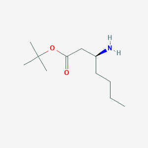 molecular formula C11H23NO2 B2411649 Tert-butyl (3S)-3-aminoheptanoate CAS No. 1482505-73-6