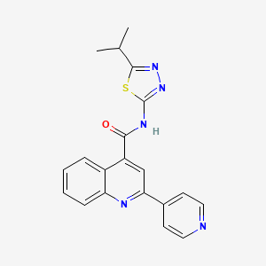 molecular formula C20H17N5OS B2411675 N-[(2Z)-5-(propan-2-yl)-1,3,4-thiadiazol-2(3H)-ylidene]-2-(pyridin-4-yl)quinoline-4-carboxamide CAS No. 919062-07-0