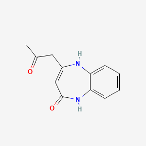 molecular formula C12H12N2O2 B2411684 4-(2-oxopropyl)-1,5-dihydro-2H-1,5-benzodiazepin-2-one CAS No. 669724-40-7