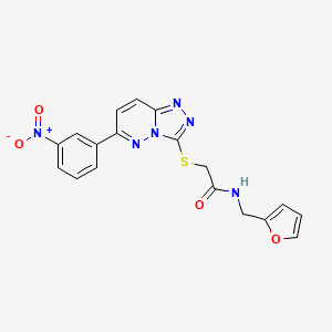 molecular formula C18H14N6O4S B2411698 N-(furan-2-ylmethyl)-2-((6-(3-nitrophenyl)-[1,2,4]triazolo[4,3-b]pyridazin-3-yl)thio)acetamide CAS No. 905669-32-1