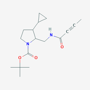 Tert-butyl 2-[(but-2-ynoylamino)methyl]-3-cyclopropylpyrrolidine-1-carboxylate