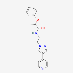 molecular formula C19H20N4O2 B2411702 2-phenoxy-N-{2-[4-(pyridin-4-yl)-1H-pyrazol-1-yl]ethyl}propanamide CAS No. 2034552-87-7