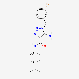 5-amino-1-[(3-bromophenyl)methyl]-N-(4-propan-2-ylphenyl)triazole-4-carboxamide