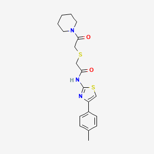 2-((2-oxo-2-(piperidin-1-yl)ethyl)thio)-N-(4-(p-tolyl)thiazol-2-yl)acetamide