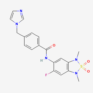 4-((1H-imidazol-1-yl)methyl)-N-(6-fluoro-1,3-dimethyl-2,2-dioxido-1,3-dihydrobenzo[c][1,2,5]thiadiazol-5-yl)benzamide