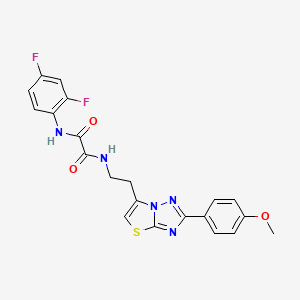 molecular formula C21H17F2N5O3S B2411716 N1-(2,4-difluorophenyl)-N2-(2-(2-(4-methoxyphenyl)thiazolo[3,2-b][1,2,4]triazol-6-yl)ethyl)oxalamide CAS No. 894032-00-9