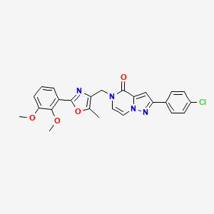 2-(4-chlorophenyl)-5-((2-(2,3-dimethoxyphenyl)-5-methyloxazol-4-yl)methyl)pyrazolo[1,5-a]pyrazin-4(5H)-one