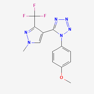 1-(4-methoxyphenyl)-5-[1-methyl-3-(trifluoromethyl)-1H-pyrazol-4-yl]-1H-1,2,3,4-tetraazole