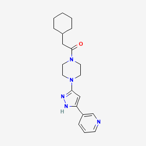 2-cyclohexyl-1-(4-(3-(pyridin-3-yl)-1H-pyrazol-5-yl)piperazin-1-yl)ethanone