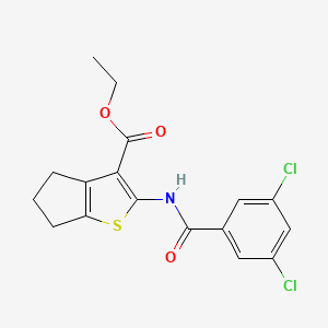 molecular formula C17H15Cl2NO3S B2411728 ETHYL 2-(3,5-DICHLOROBENZAMIDO)-4H,5H,6H-CYCLOPENTA[B]THIOPHENE-3-CARBOXYLATE CAS No. 312917-73-0