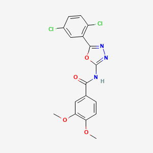 molecular formula C17H13Cl2N3O4 B2411733 N-[5-(2,5-dichlorophenyl)-1,3,4-oxadiazol-2-yl]-3,4-dimethoxybenzamide CAS No. 891134-31-9